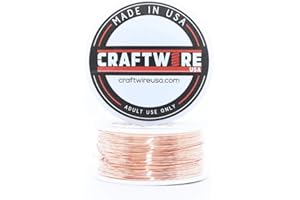 Craftwire USA Solid Bare Copper Wire Round, Bright, Dead Soft, 100 Feet Spool 24 Gauge (Choose 25 to 100 Ft, 10 to 30 Ga.)