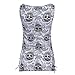 Bocaoying Women's Skull Printed Summer Vest Shirt Casual Sleeveless Tank Top White XL
