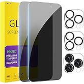PEHAEL for iPhone 15 Pro Max Privacy Screen Protector+Camera Lens Protector | Installation kits, Anti-Spy Private, Anti-Scratch, 9H Tempered Glass, Case Friendly, 2+2 Pack, [6.7 inch]
