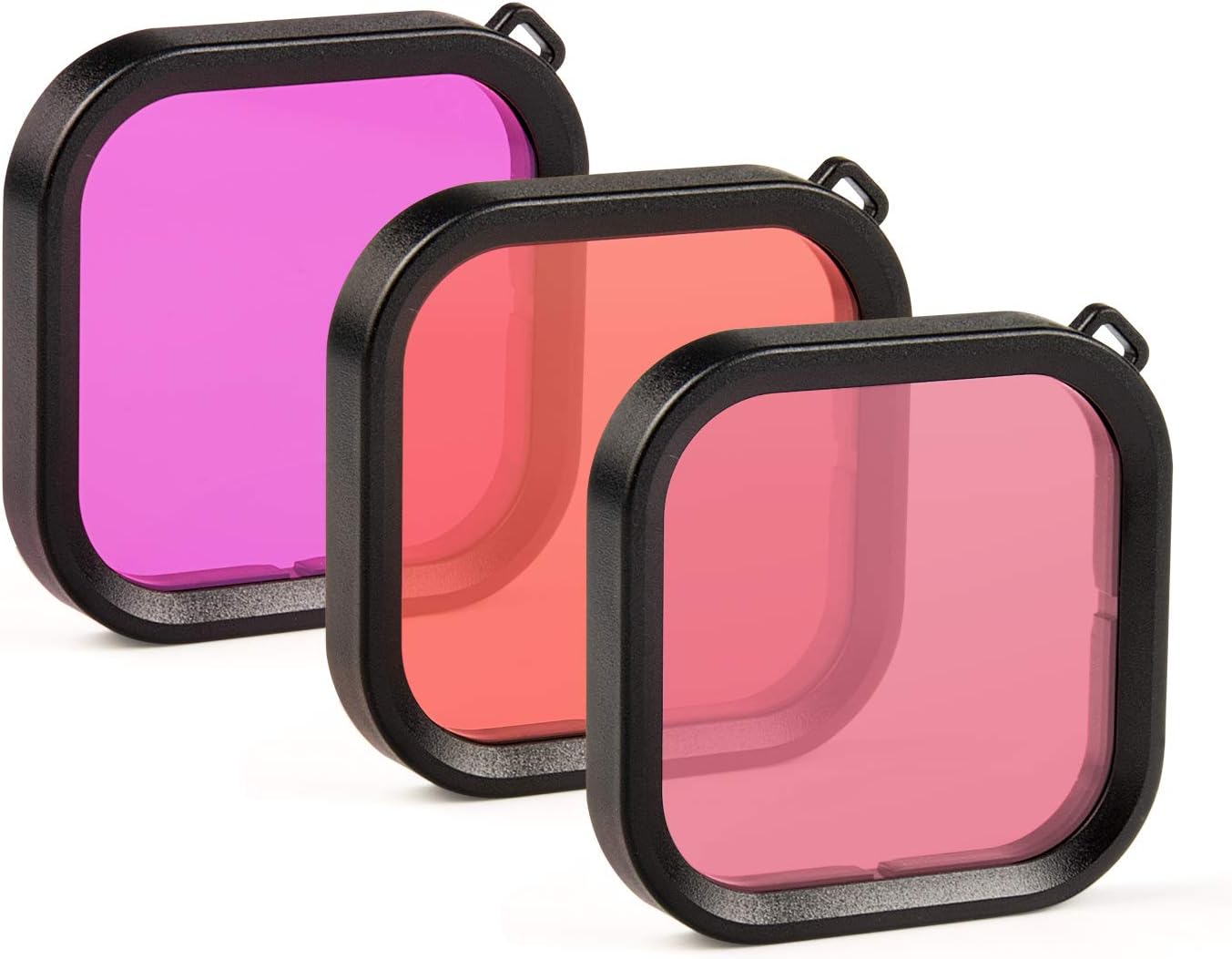 Deyard Lens Filter Kit for GoPro Hero 8 Black Housing Case, Red/Light Red/Magenta Snorkel Diving Lens Filter (Only Compatible for Deyard GoPro Hero 8 Black Housing Case)