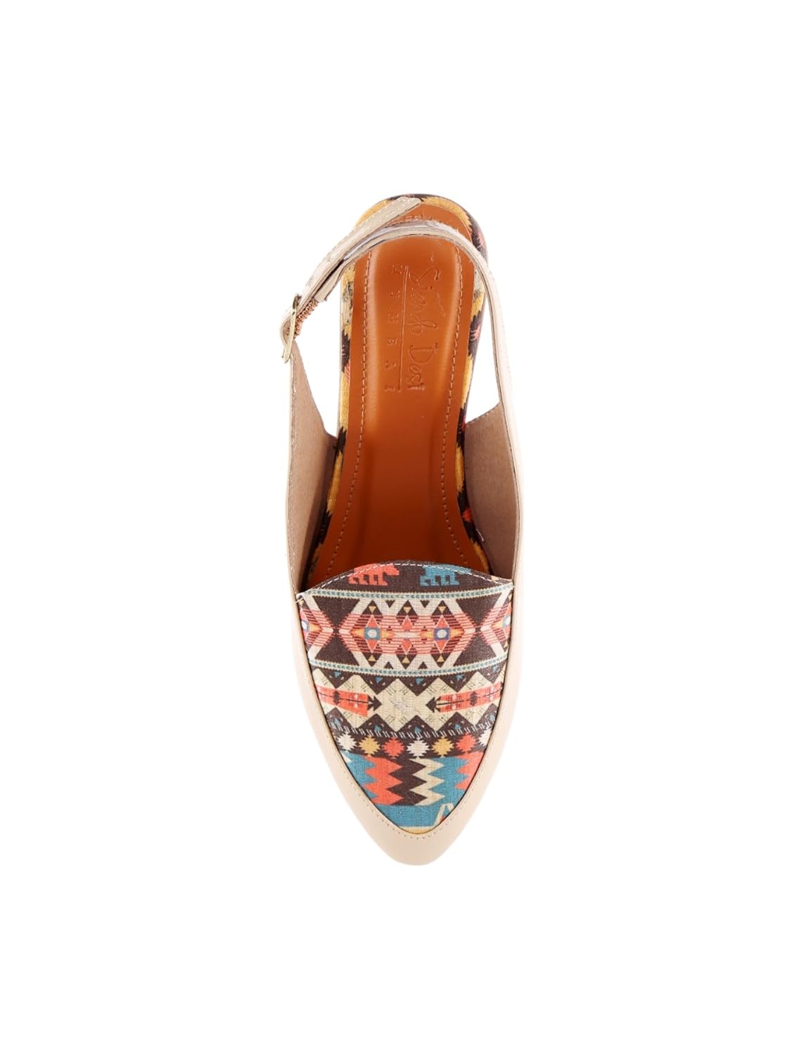 siendo desi printed sandals for women- beige