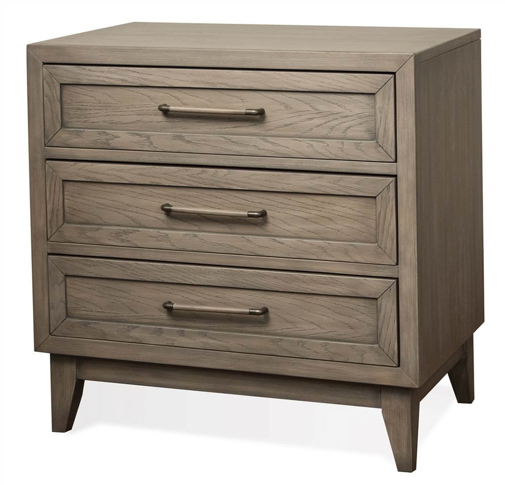 Riverside Furniture Vogue 3 Drawer Nightstand in Gray Wash