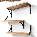 himaly Floating Shelves Set of 2 Rustic Wood Wall Shelves 16.5in view 5