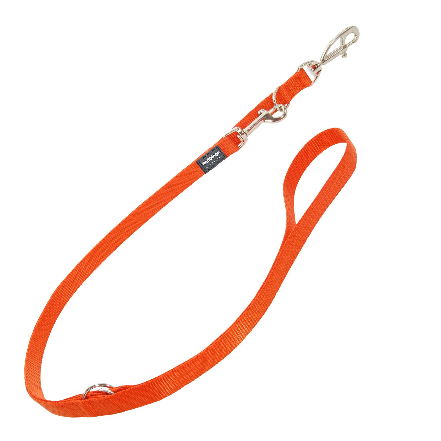 Red Dingo 6-in-1 Multipurpose Dog Lead, Plain, Orange, LARGE (25mm x 1.1m-1.7m)