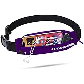 USHAKE Slim Running Belt for Women Men-Runners Phone Holder Fanny Pack, Adjustable, Bounce Free Waist Pouch bag for Workout, Money Belt, Run Gear Accessories Purple