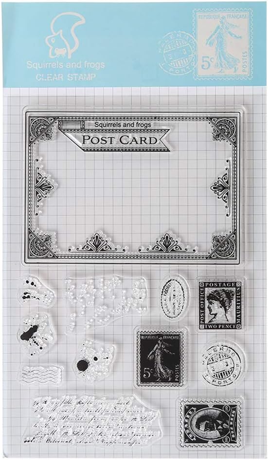 Rongzou Combination Postcard Silicone Clear Stamps for Card Making Decoration