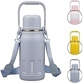 BJPKPK Insulated Thermal Water Bottle with Handle and Lid 27oz Stainless Steel Water Bottles Double Wall for Cold and Hot Beverages,Blue Haze