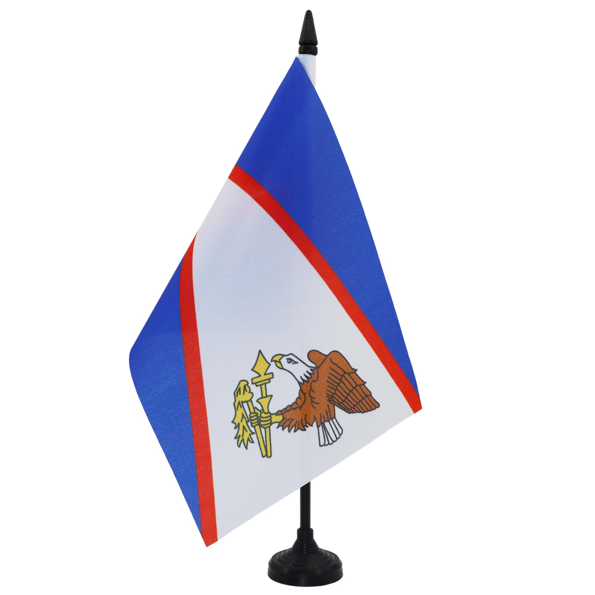 AZ FLAG American Samoa Table Flag 5'' x 8'' - American Samoan Office Decoration 100% Polyester 21 x 14 cm - Mini Desk Flag with Pole and Black Plastic Base โ image 1