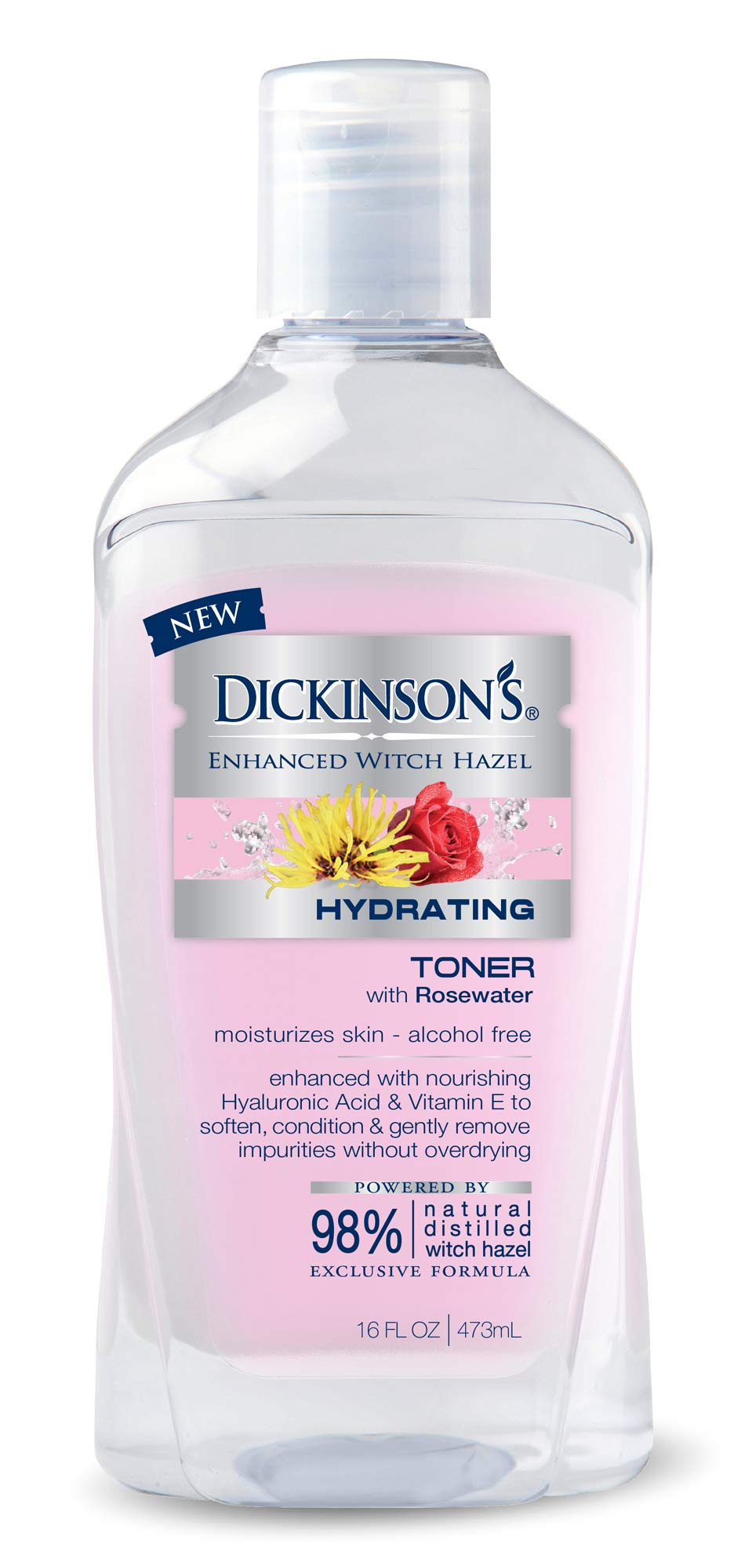 Dickinson's Enhanced Witch Hazel - Hydrating Toner - With Rosewater - 473 Milliliters