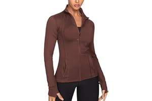 GYM RAINBOW Women's Lightweight Running Jackets Cottony-Soft 4-Way Stretch Zip up Slim Fit Workout Yoga Athletic Jacket