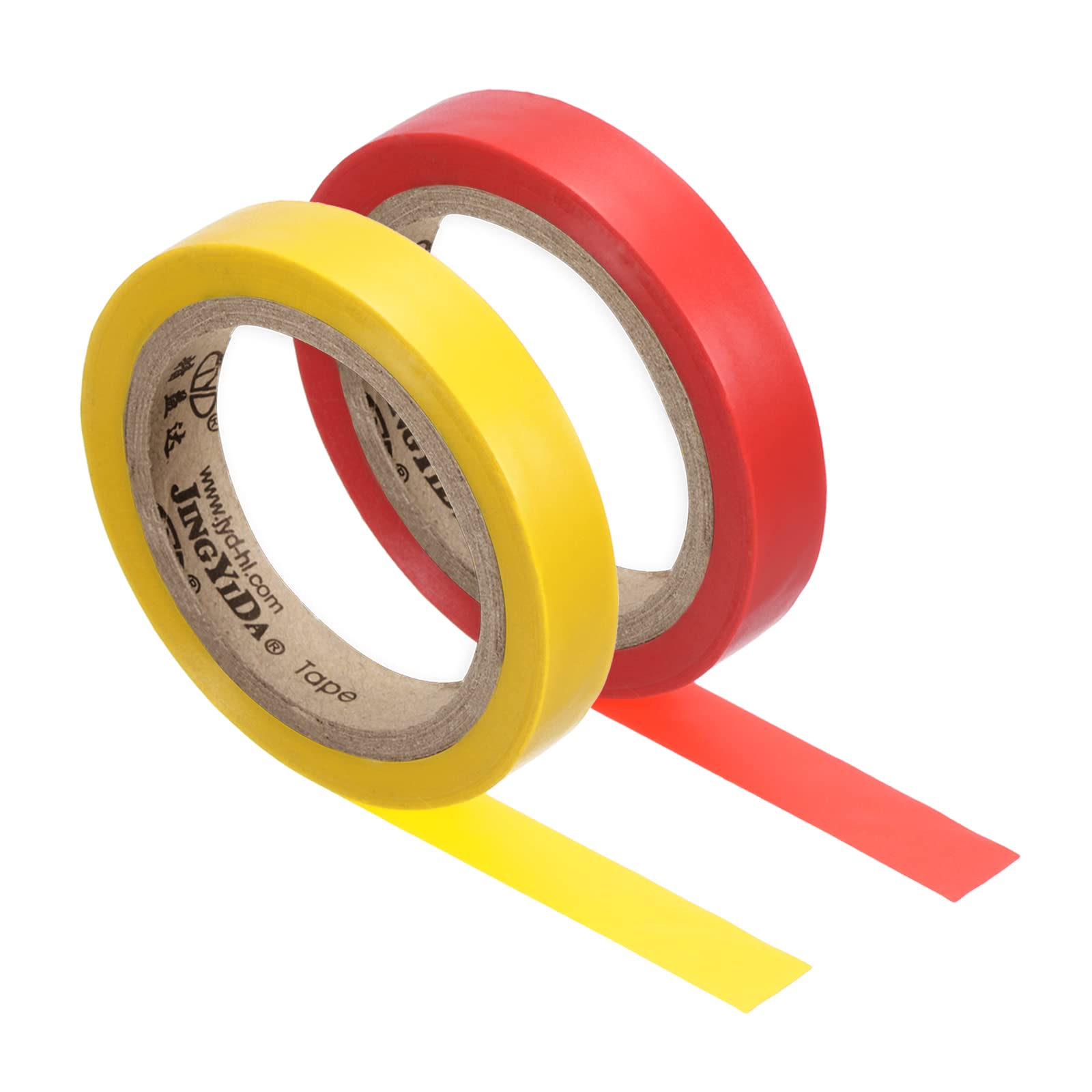 PATIKIL 26Ft Grip Finishing Tape, 2 Pack PVC Racquet Finishing Tapes Racket Accessories Sticky Seal for Tennis Badminton, Red/Yellow