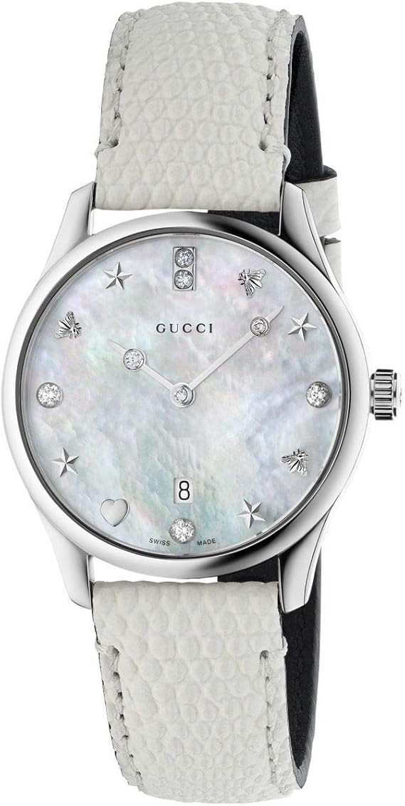 Amazon Gucci グッチ G タイムレス スリム ダイヤモンド ウォッチ 29mm G Timeless Slim レディース 腕時計 ウォッチ クオーツ 革ベルト レザー ホワイトマザー オブ パール文字盤 白 ビー ハチ スター ハート 蜂 星 Ya 国内正規品 レディース腕時計 Amazon Gucci グッチ G タイムレス スリム ダイヤモンド ウォッチ 29mm G Timeless Slim レディース 腕時計 ウォッチ クオーツ 革ベルト レザー ホワイトマザー オブ パール文字盤 白 ビー ハチ スター ハート 蜂 星 Ya 国内正規品 レディース腕時計