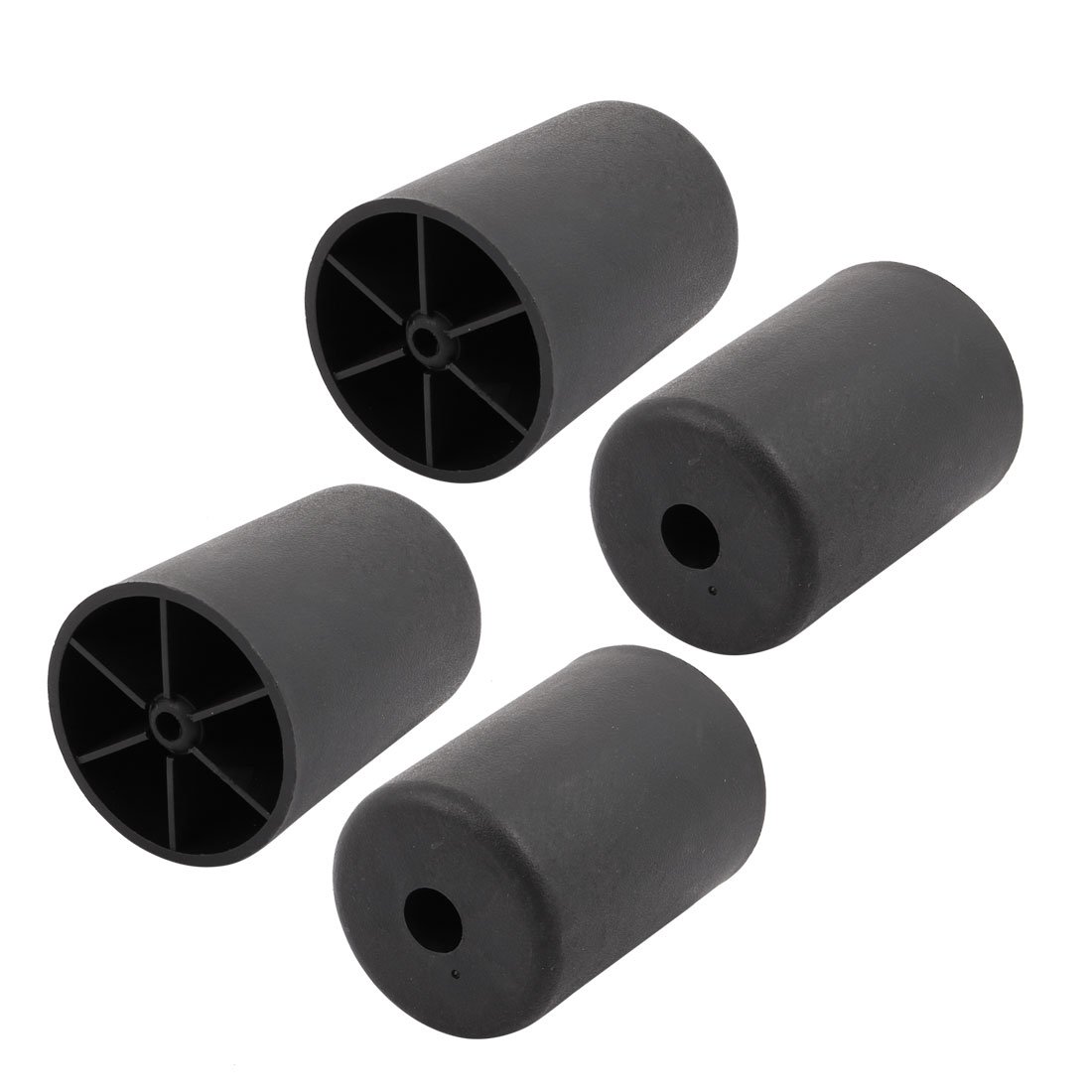 Sourcingmap 4pcs 60mm Diameter 80mm Height Cabinet Sofa Leg Feet Black Plastic