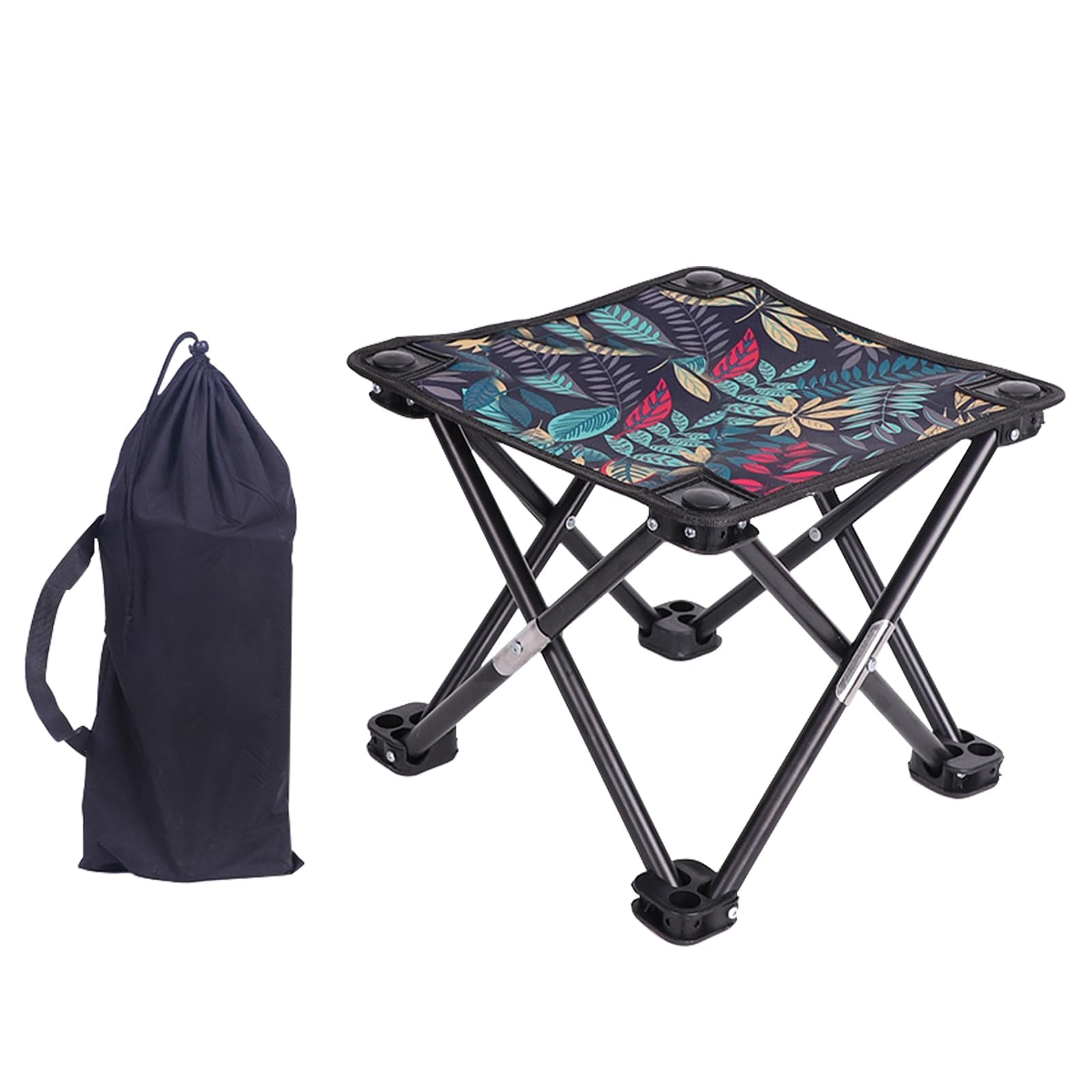 AIBAOBAO Folding Camping Stool - Collapsible, Leaf Design Lightweight Outdoor Stable with Carry Bag for Picnics, Fishing, BBQ, Sketching, Beach Garden, Fishing Camp Traveling Hiking, Foldable Stool