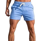 Waghaw Mens 5 Inch/7 Inch Cotton Shorts Mens Sweat Athletic Shorts for Men Gym Worket Short with Pockets