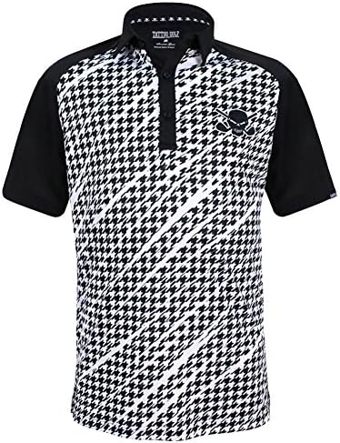 TattooGolf Houndstooth Print ProCool Men's Golf Shirt