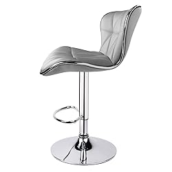 Leopard Shell Back Adjustable Swivel Bar Stools, PU