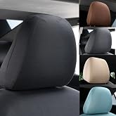 2PCS Car Headrest Covers,Universal Head Seat Covers for Car,Soft Car Head Rest Cover Protector,Headrest Protective Covers,Vehicle Accessories Headrest Cover for Car Truck,Car Seat Headrest Cover,Black