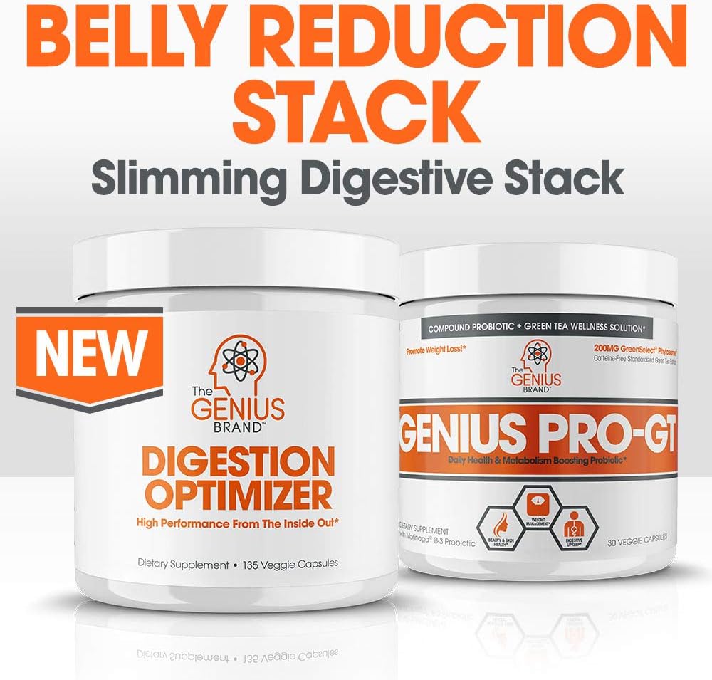 Genius Digestive Enzymes for Digestion & Total Wellness | Restore Gut Heath w/Bromelain, Ginger Root & Prebiotics – Natural Relief Formula for Gas, Heartburn, Constipation | 135 Vegetarian Capsules: Health & Personal Care
