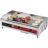 CROSSON ETL Listed 36"*16" Large Commercial Electric Countertop Griddle,Flat Top Heavy Duty Griddles with Non-Stick 1/2" Thick Iron Cooking Plate for Restaurant use-240V/6600W (EG-918C)