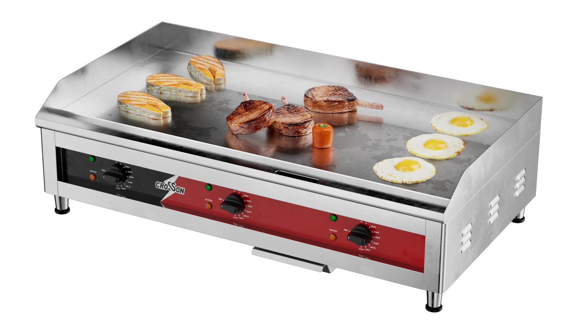 Photo 1 of CROSSON 36"*16" Large Commercial Electric Countertop Griddle,Flat Top Heavy Duty Griddles with Non-Stick 1/2" Thick Iron Cooking Plate for Restaurant use-240V/6600W (EG-918C)
