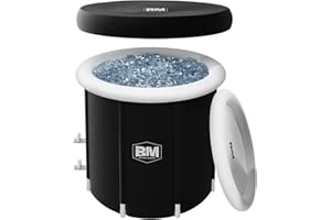 BEYOND MARINA Ice Bath Tub Cold Plunge - 2 Valves, XL Ice Plunge Tub for Athletes Outdoor, 31.5"H Inflatable Recovery Bathtub for Adults, Multiple Layered, 106 Gallons Capacity