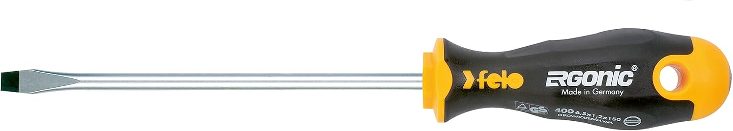 Felo 07157 57593 Ergonic 15/64" x 8" Slotted Screwdriver 15/64, Multicolor