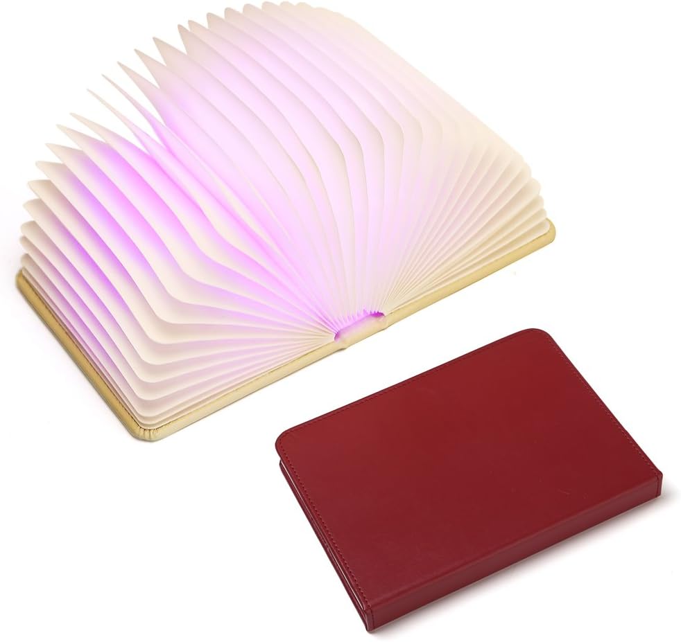 Lapens Book Colorful LED Light - Open The Cover to Enjoy Bright LED Illumination Rechargeable Unique Gift Idea LPLEDBL210-Red