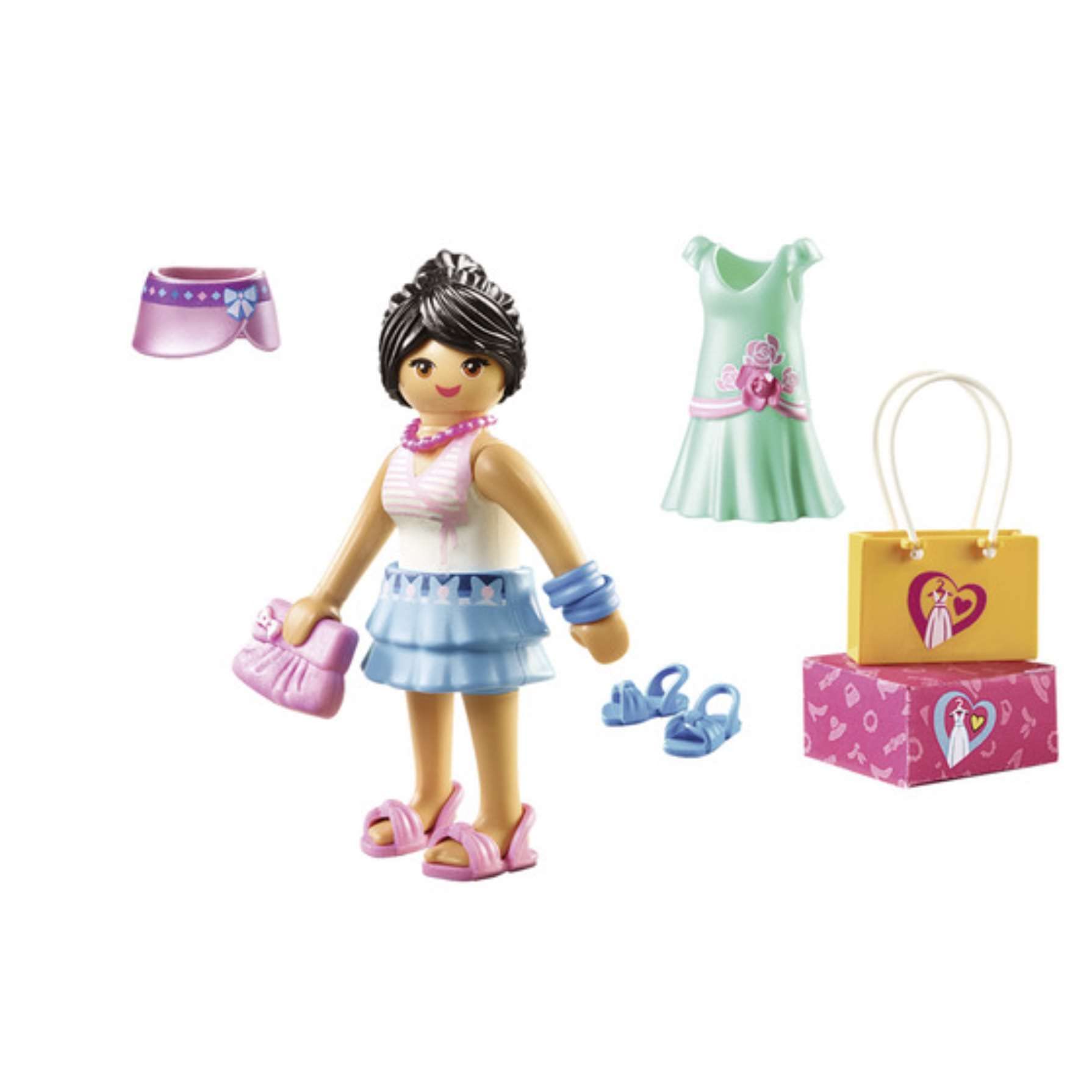 Playmobil 70596 City Life Fashion Shopping Trip, Fun Imaginative Role-Play, PlaySets Suitable for Children Ages 4+