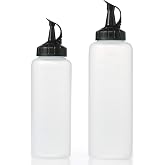 OXO Good Grips Chef's Squeeze Bottles for Sauces and Dressings - Set of 2 | Includes 12 oz &amp; 16 oz Bottles with Measurement Markings, Ideal for Plating, Condiments, Cooking Sauces, Oils, Kitchen Use