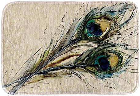 JT Funny Mats Peacock Feather Painting Acrylic Doormat Indoor Outdoor Floor Rugs Mat Collection For Living Room Bedroom Home Decor Short Plush Fabric 18"x30"Inch