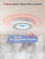 X-Sense Wi-Fi Smoke CO Alarm Home Voice Alerts Wireless Interlinked SBS50 Base view 2