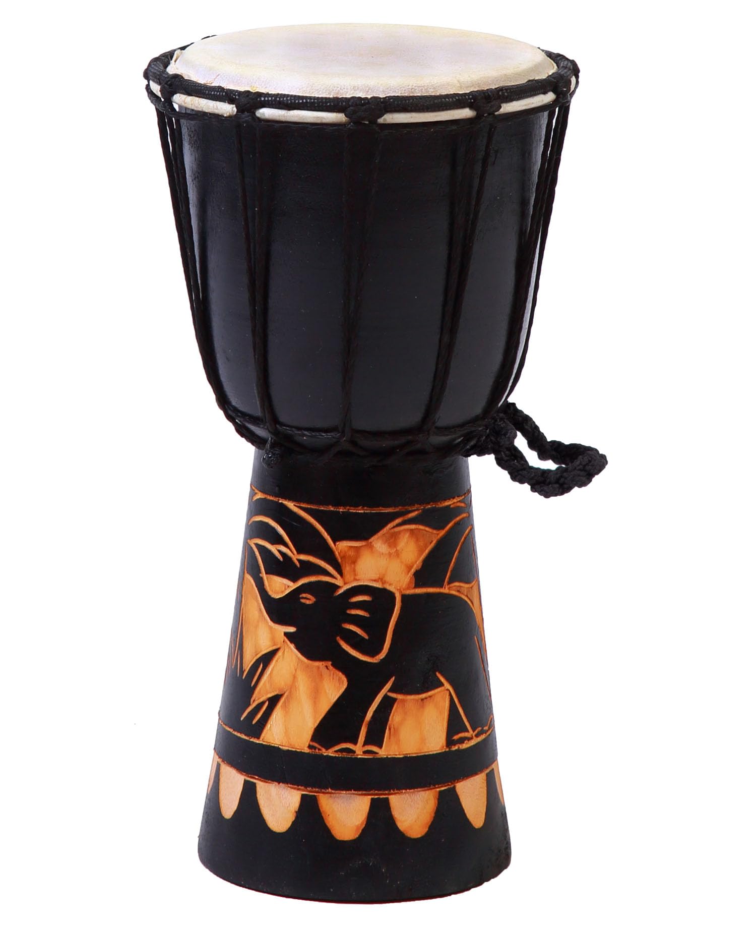 30cm High Children Djembe Carved Elephant Drum Drum Handwork Black