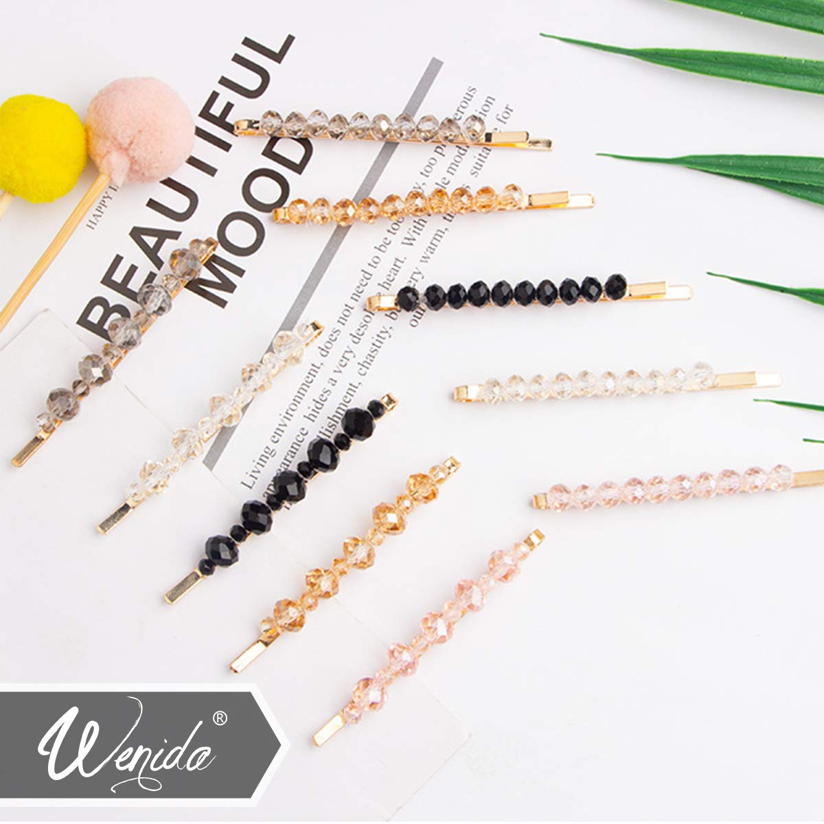 Hair Clips Wenida 10 Pieces Fashion Crystal Metal Hair Pins Barrettes Bobby Pins Decorative Hair Styling for Women Girls : Beauty