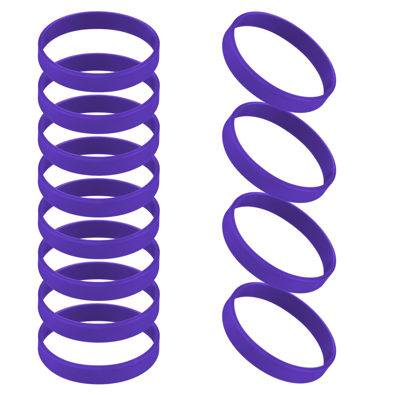 GOGO 12 PCS Purple Silicone Wristbands for Kids Rubber Bracelets Bulk for Party Favors — image 1