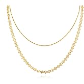 MEIITRUE Layered Necklaces for Women 14k Gold Plated Chain Choker Necklace Trendy Dainty Toggle Clasp Chunky Cuban Link Paperclip Chain Jewelry Gift