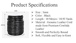 GENIQUE Real/Genuine Round Leather String Cord for