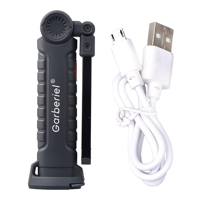 ShineTool LED Rechargeable COB Work Light Flashlight for Home Auto Camping Emergency Kit DIY & More Ultra-Bright Flashlight with Magnetic Base (Collapsible)