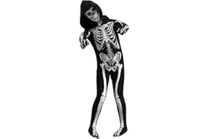 OEBLD Unisex Jumpsuit - Scary Black and White Halloween Jumpsuit Costume Compatible for cos Like a-Skeleton