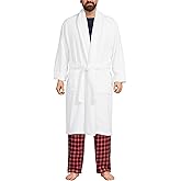 Lands' End Men's Full-Length Turkish Cotton Terry Bathrobe – 55" Length | Plush, Absorbent, 2 Pockets, Spa Comfort