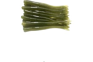Softy Lure 20 Pcs 4-1/2" Drop Shot Finesse Worms (Scent, Float), Soft Plastic Worms, Bass Fishing Worms (Morning Dawn)
