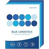 Pikalon 50 Sheets Blue Cardstock 8.5 x 11 Inches, 5 Colors Assorted Colored Card Stock Paper 67lb/180gsm Perfect for DIY Crafting Scrapbook Decoration Card Craft (Blue)