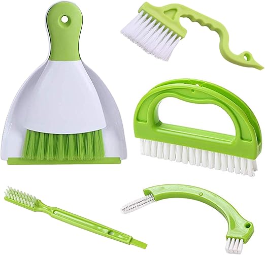 Amazon Com Hand Held Dustpans Grout Brush Groove Gap Cleaning Tools Set Leeloon Household Cleaning Brushes For Table Desk Countertop Key Board Shower Bathroom Kitch Door Window Track Seams Floor Lines 5 Pack Home Kitchen
