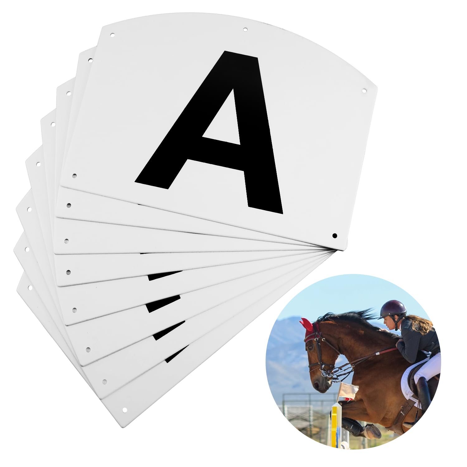 PEUTIER 8pcs Wall Mount Dressage Markers for Arena, Acrylic Training Dressage Markers for Equestrian Athletes A B C E H K F M Large Letter Marks