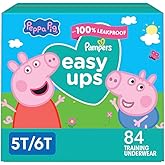 Pampers Training Pants - Easy Ups Girls & Boys - Size 5T-6T, 84 Count, Peppa Pig Potty Underwear (Packaging May Vary)