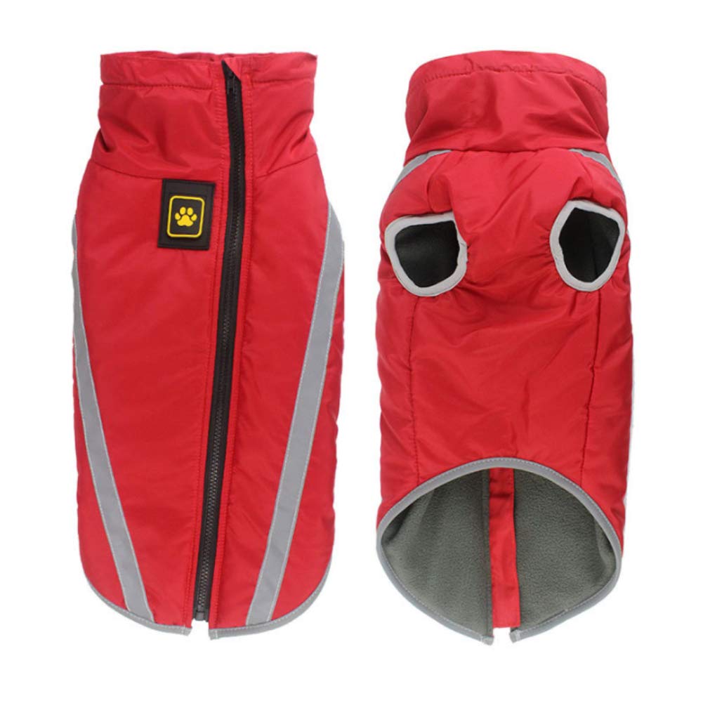 FEimaX Dog Coat Waterproof Windproof Pet Warm Jacket Outdoor, Puppy Reflective Adjustable Outfit Vest Cold Winter Clothes for Small Medium Large Dogs - Soft Fleece Cotton Lined, with Harness Hole