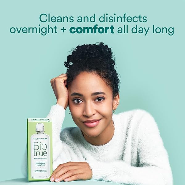 BIOTRUE CONTACT SOLUTION, MULTI-PURPOSE LENS SOLUTION FOR SOFT LENSES, CLEANS, DISINFECTS, REMOVES PROTEIN BUILD-UP, DIRT & DEBRIS, HYDRATES, STORES & CONDITIONS CONTACTS, 4 FL OZ (PACK OF 1)