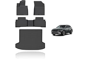 VOUKIY All Weather Car Floor Mats & Cargo Liner Set Fit for Hyundai Tucson Hybrid 2022-2025 (Not Fit for PHEV) Floor Liners Trunk Liner Tucson Hybrid Cargo Mat Accessories Black