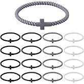 Soaoo 24/60 Pcs Jesus Bracelets Cross Silicone Bracelet Braided Stackable Rubber Wristband Silicone Jesus Jewelry Gift for Women Men