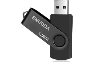 128GB Flash Drive ENUODA 1 Pack Thumb Drive 128GB Swivel Design USB 2.0 Memory Stick Data Storage Jump Drive Pen Drive for Laptop PC Computer (Black)